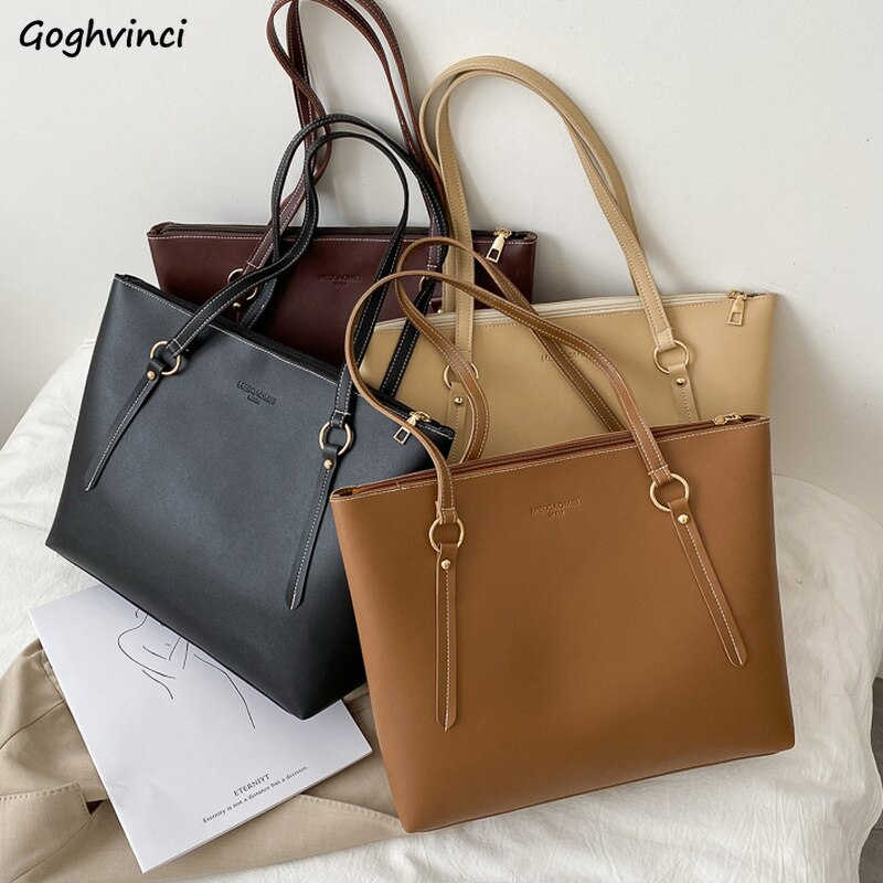 Women Zipper Large Capacity Casual Totes Popular Solid Fashion Tender Luxury Handbags
