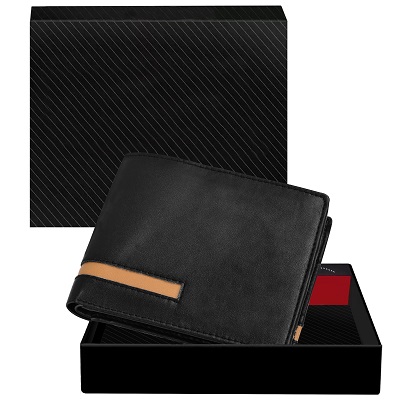 Men's Wallet Leather Purse Leather Wallet for Men's BLACK