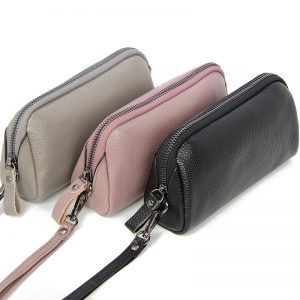 Vegan Leather First Layer Cowhide Toiletry Clutch Bags For Woman