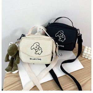 Ladies Fashion Canvas Small Square Multifunctional One-shoulder  Bag