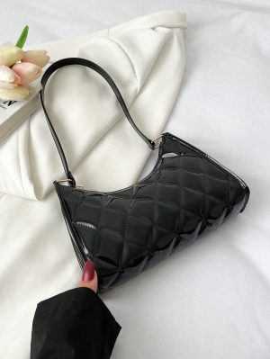 Geometric Embossed Solid Color Simple Shoulder Bag2
