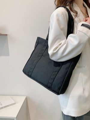 Canvas Tote Bag Multi Pockets Office Bag Travel Shopping Bag Zipper Closure Handbag Canvas Tote Bag Lite weight and Strong handbag