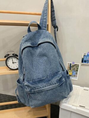 Lovshy Trendy Denim Backpack for Daily Use And Travel