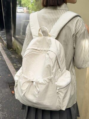 Lovshy Trendy Solid Color Lightweight College Travel Backpack