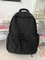 Lovshy Trendy Solid Color Lightweight College Travel Backpack bl